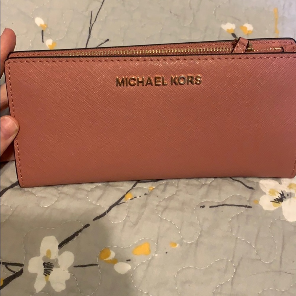 Pink Michael kors wallet with card holder
